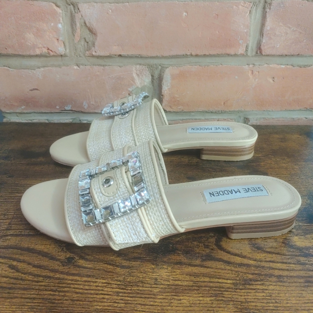 Steve Madden Sandals With Faux Diamond Buckle Details Size 36 European